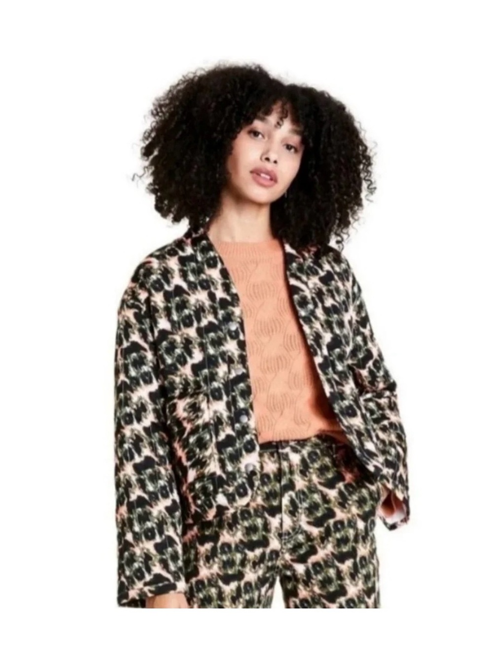 RACHEL COMEY X Target Women's Printed Bomber Jacket in Black & peach